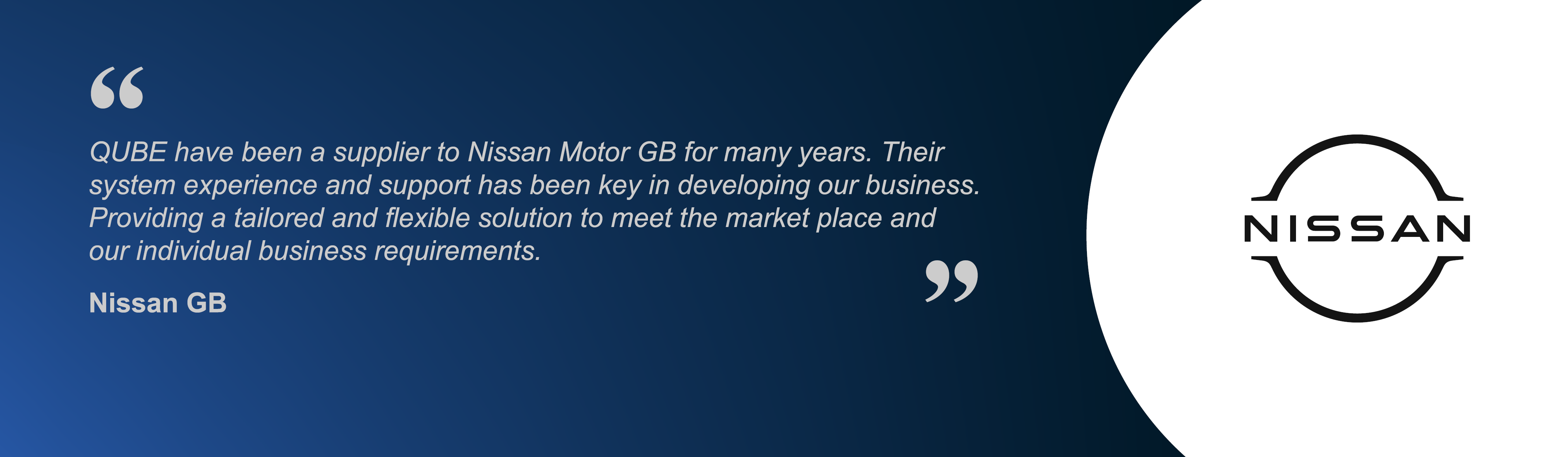 Feature image of client quote from Nissan GB (Great Britain)